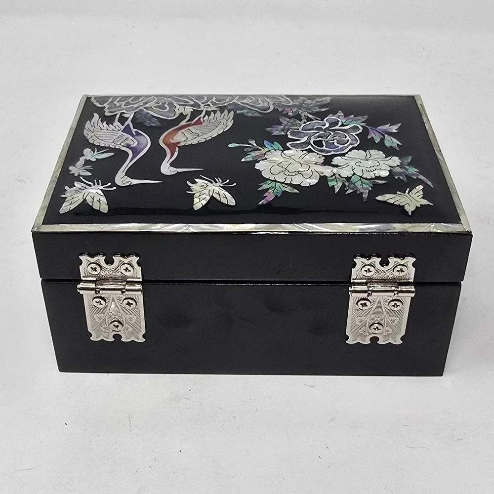 February Mountain Mother of Pearl Inlay jewelry box Korea wood trinket case